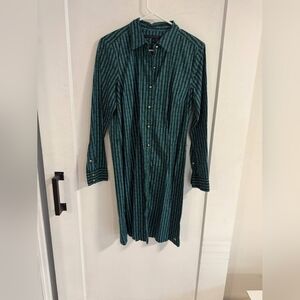 Ralph Lauren Green and Black Striped Shirt